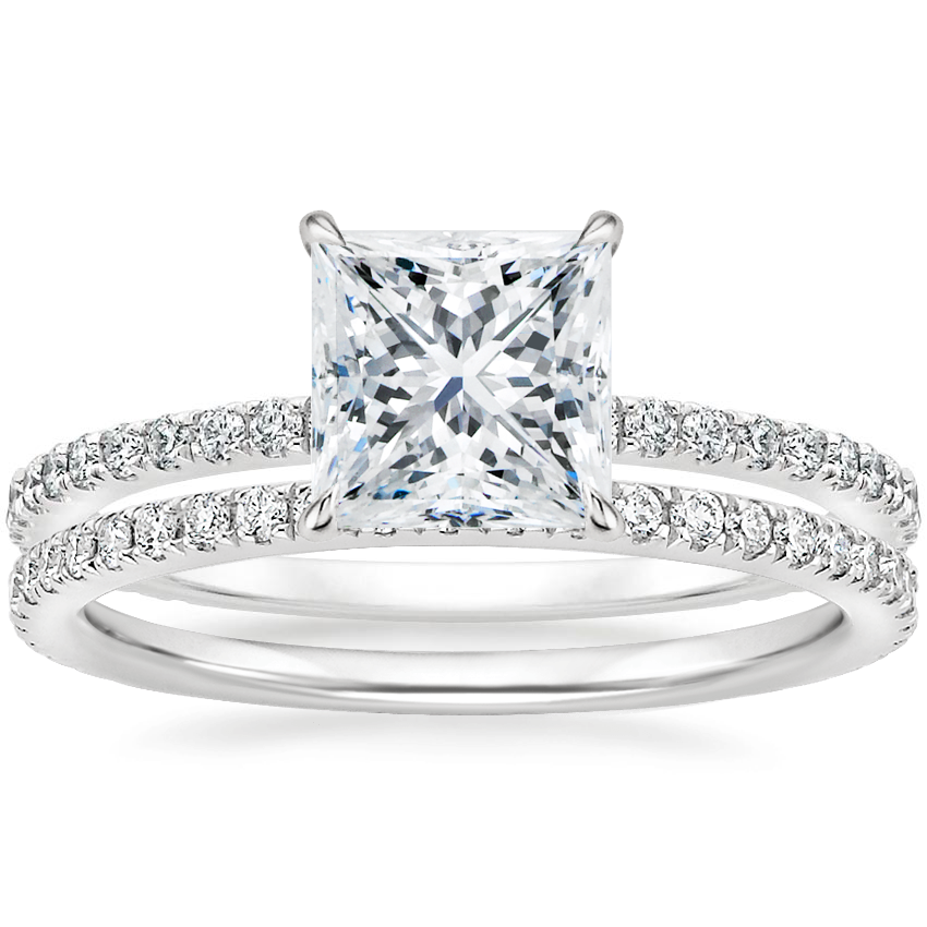 18K White Gold Demi Diamond Ring with Luxe Ballad Diamond Ring